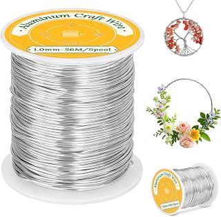 Ceecysaa 18 Gauge Aluminum Craft Wire for Jewelry Making,184 Feet / 1mm | Metal Armature Wire Bendable Sculpting Wire for DIY Crafts,Gardening Sculpting,Beading Floral,Silver