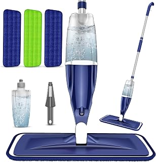 Microfiber Spray Mops for Floors Cleaning: Wet Dry Mop Hardwood Floor Mops | 3 Washable Reusable Pads for Swiffer Powermop, Flat Mop with Sprayer Microfiber Dust Mop, for Tile Wood Laminate Vinyl Marble
