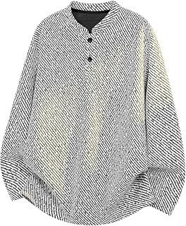 Mens Textured Henley Collar Loose Casual Basic Sweatshirt