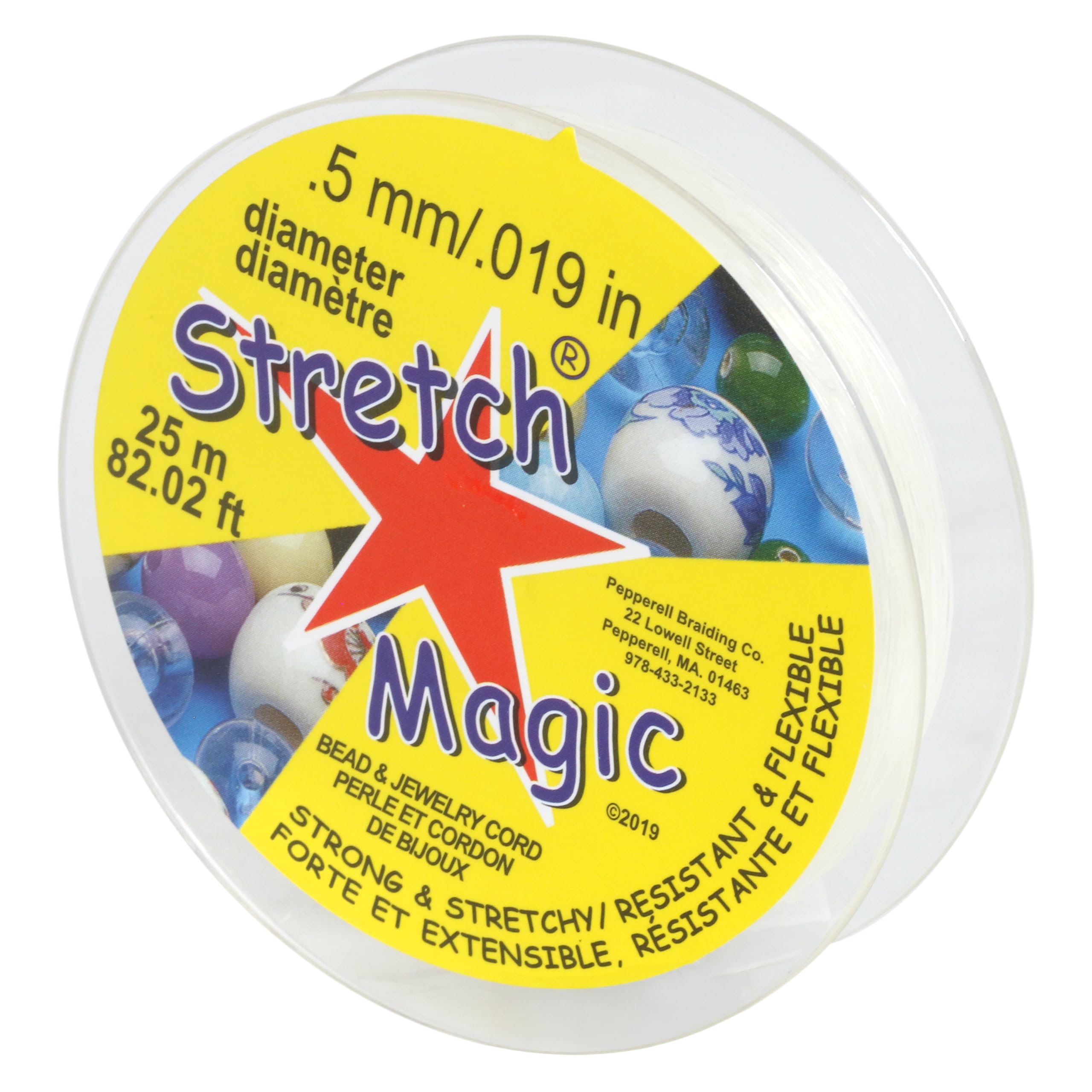 Stretch Magic Elastic Beading Cord – Clear Color, 0.5mm in Diameter, 25-Meter (8