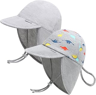Duoyeree Baby Sun Protection Hat with Neck Flap UPF 50+ Polyester Hat 0-5T