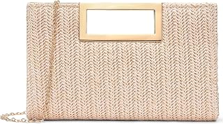 RNIEGA Straw Clutch Handbags Summer Clutch Woven Boho Beach Bags Straw Purses for Women
