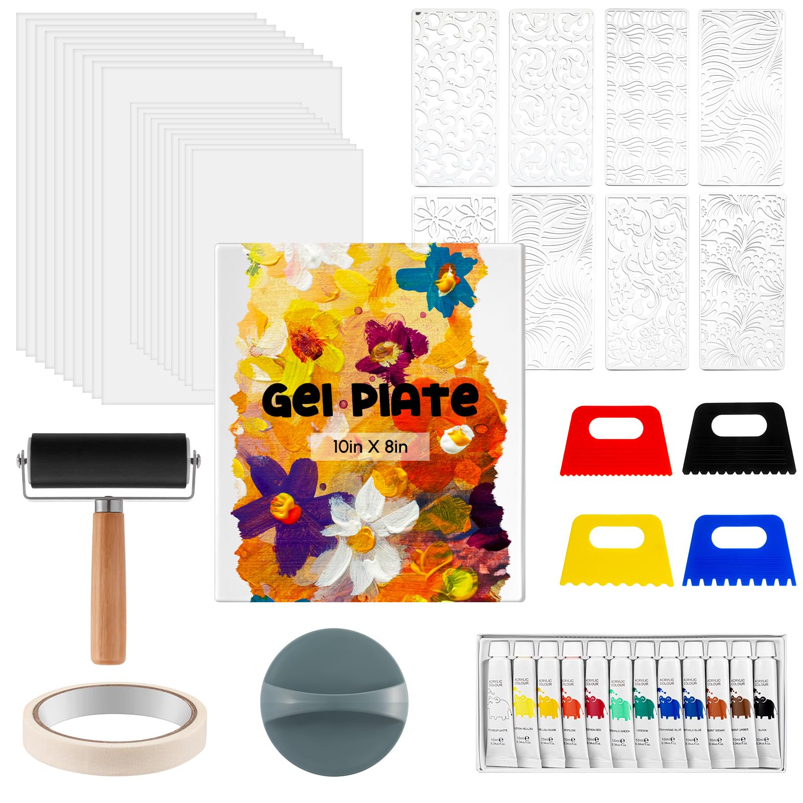 Faccito 12 x 14 Inch Gel Printing Plate Kit, Complete Printmaking Set | Complete