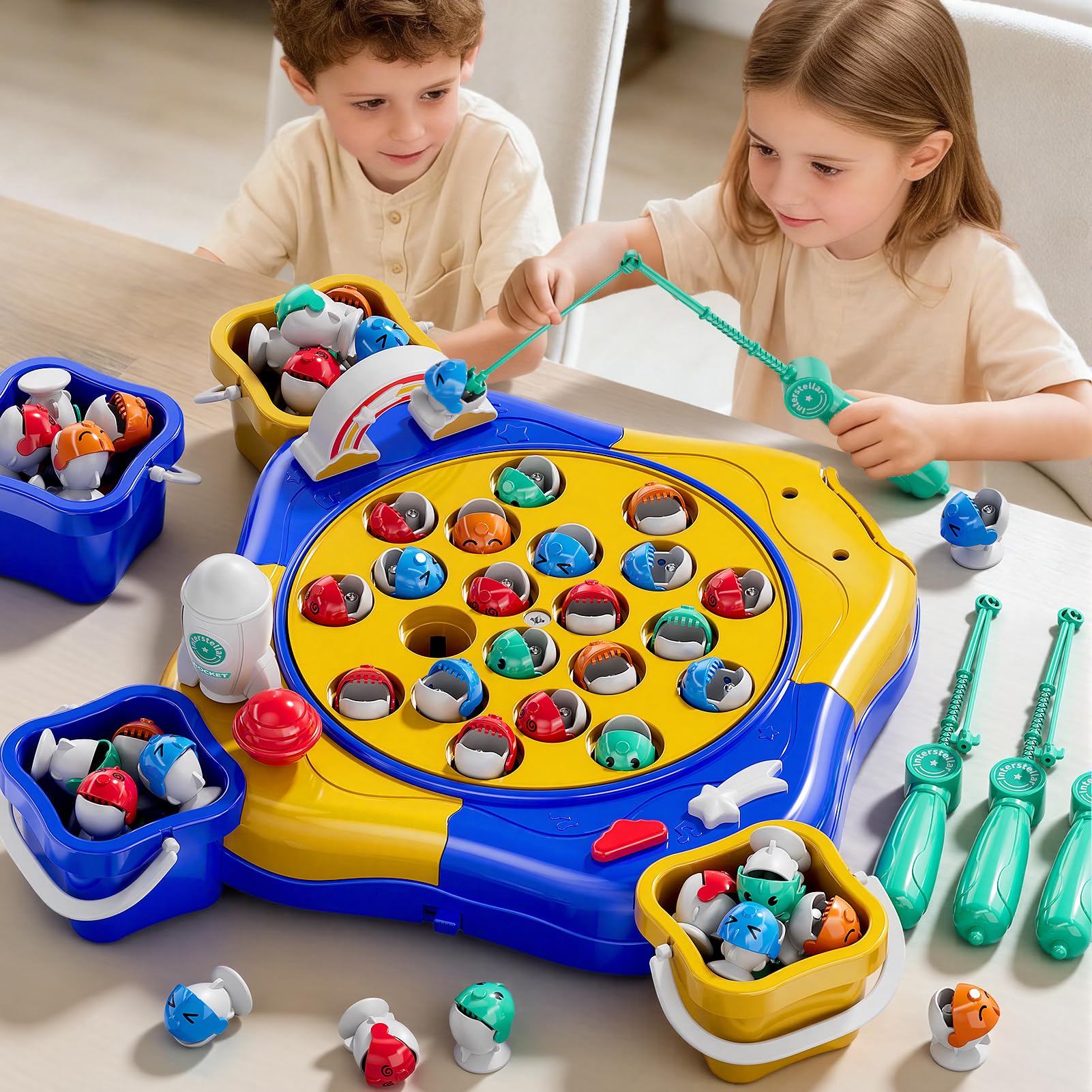 WOANZZ Magnetic Fishing Game for Kids Ages 3-5 5-7, Fish Toy Board Game for Kids