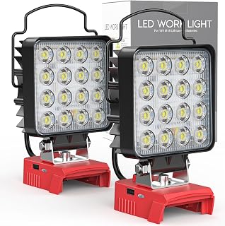 2PCS Cordless LED Work Light Compatible with Milwaukee 18V Battery | Tool Only,112W 11200 Lumens Battery Powered LED Flood Light Only, with USB & Type-C Charging for Emergency, Workshop