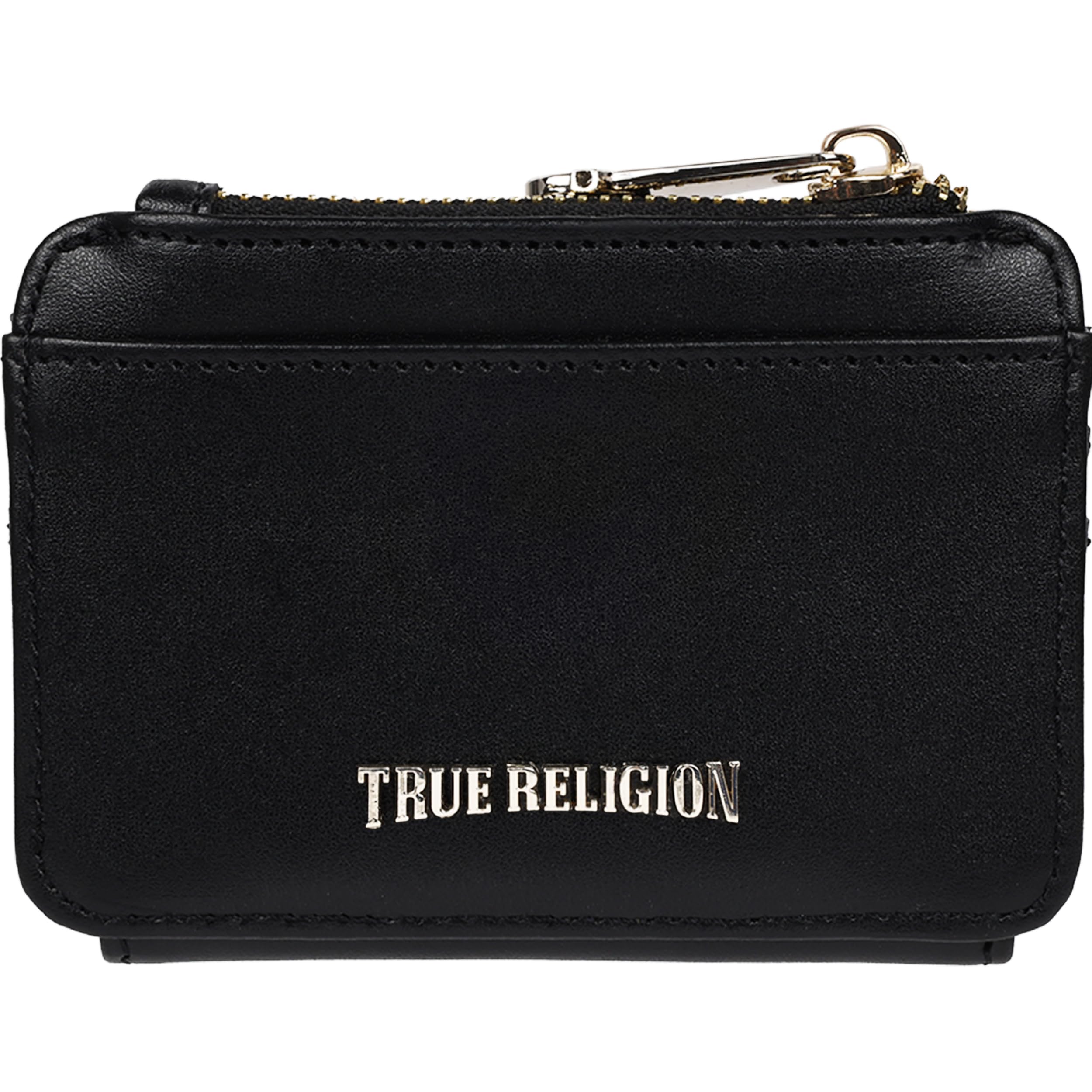 True Religion 2 Fold Wallet - Compact Snap Closure with Card Slots and ID Window