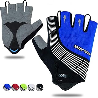 Souke Sports Cycling Bike Gloves Padded Half Finger Bicycle Shock-Absorbing Anti-Slip MTB Road Biking for Men/Women