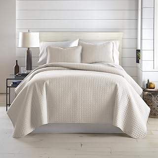 Oversized King Quilt Bedding Set with 2 Quilted Pillow Shams, Natural Beige | Coverlet Bed Spread for Cal Kings Bed, Luxury Bedding King Size Quilt, Lightweight Quilted Bedspread, Southshore Fine Living