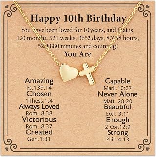 Lydow Happy 7th-21th Birthday Necklace Gifts, 14K Gold Plated Necklace Religious Christian Jewelry for Her 16+3 Inches