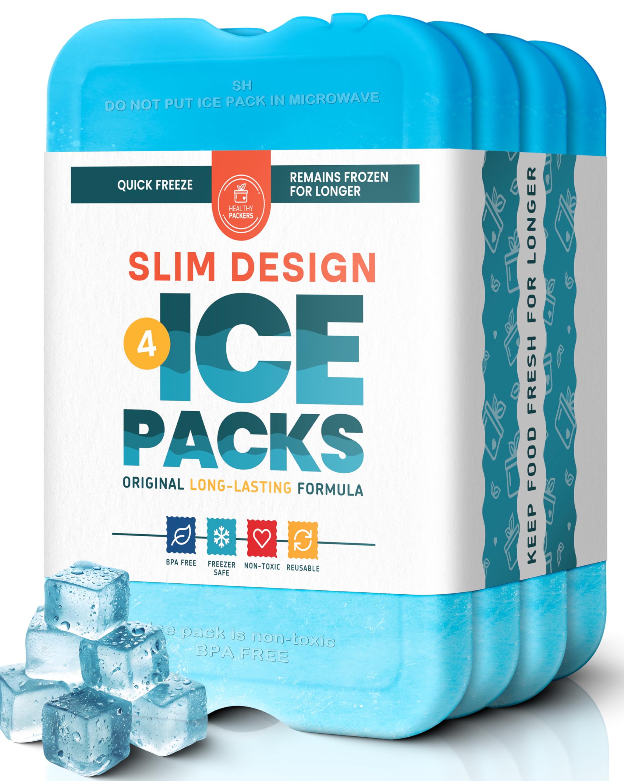 Healthy Packers Ice Packs for Lunch Boxes & Coolers - Freezer Packs - Original C