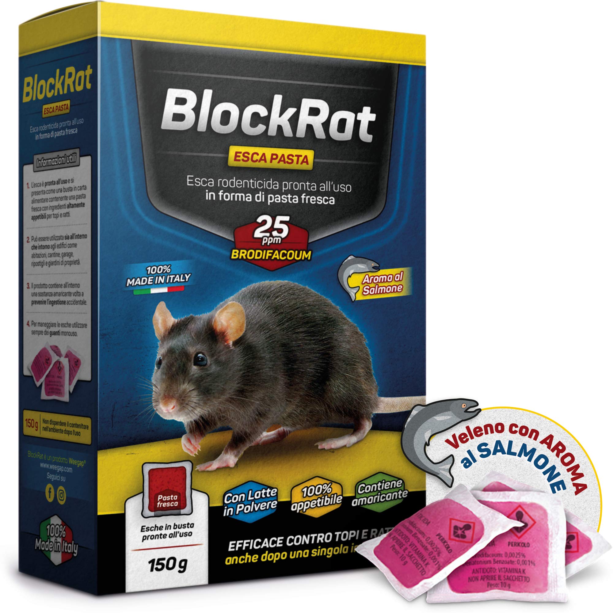 Professional Mouse Poison, Rodenticide Ratticide in Fresh Pasta Sachets, New Sal