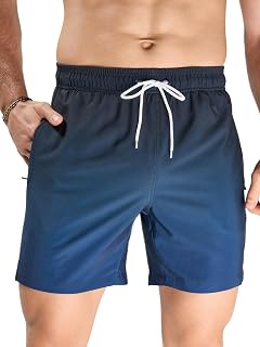 Arcweg Men's Swim Shorts with Mesh Lining - Quick Dry - Zip Pockets - Ideal for Surfing, Swimming and Beach