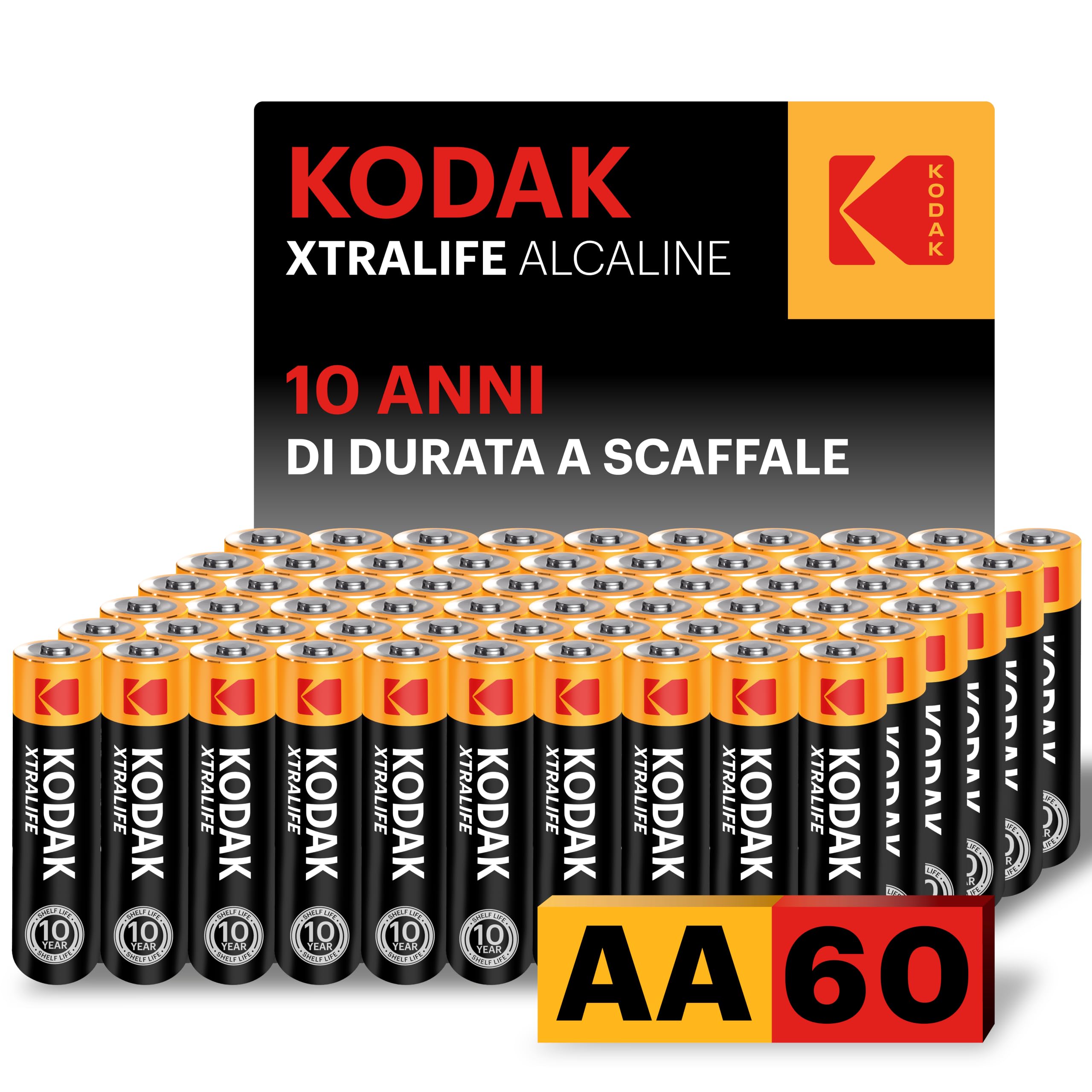 KODAK AA Batteries (60 Pieces) LR6, 1.5V, Alkaline