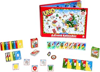 Mattel Games Advenet Calendar, 7+, 2-4 Players | Advent Calendar for Kids, Grown-ups With Full UNO Deck and Game Pieces for 2-4 Players, JNL24