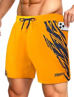 veepro Men's Athletic Gym Shorts with Zipper Pockets 5 inch Quick Dry Running Workout Short Lightweight Sports Basketbal Tennis Elasticated Drawstring