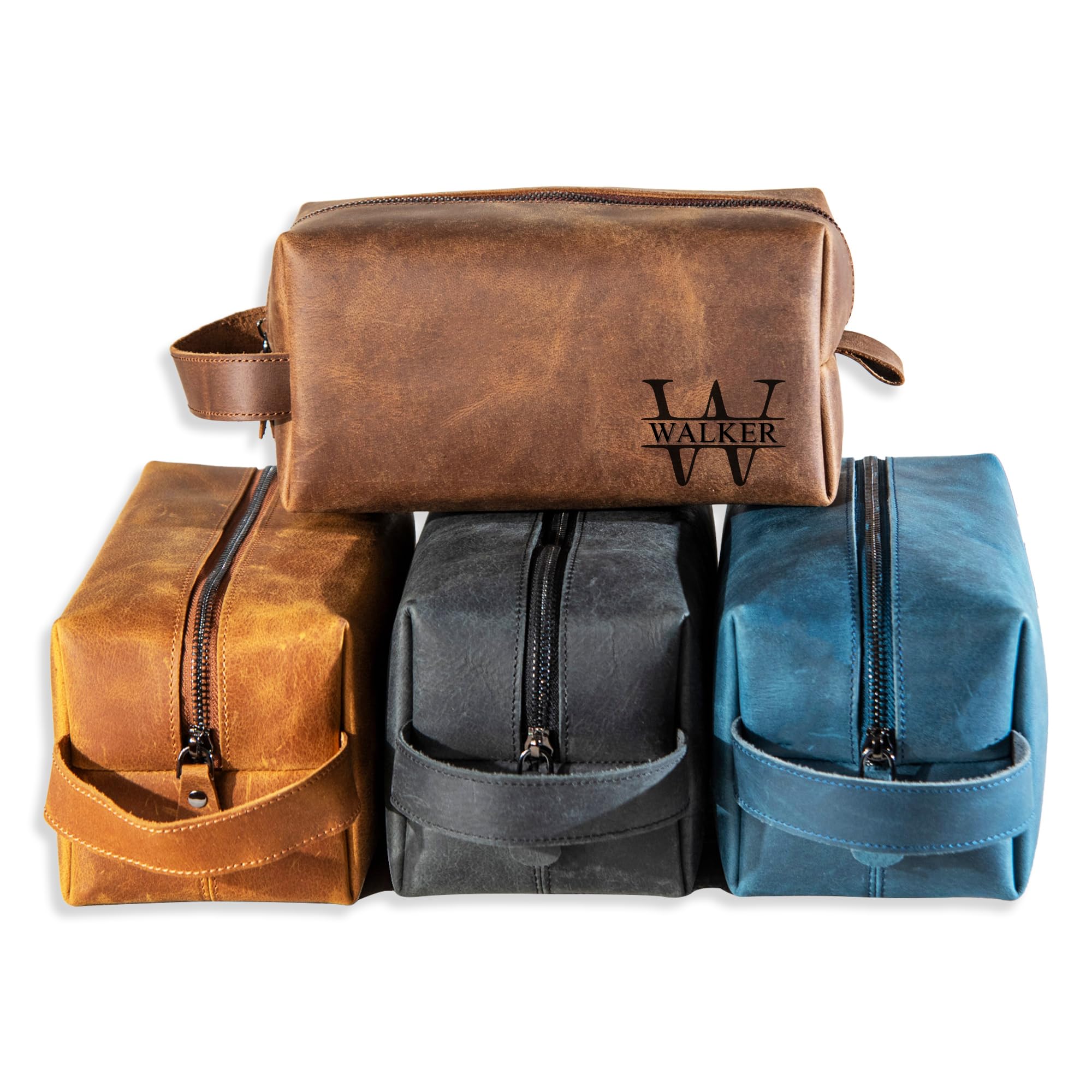 Personalized Handcrafted Leather Toiletry Bag for Men, Custom Shaving, Travel Do