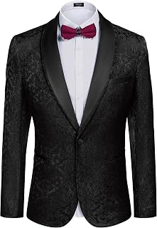 COOFANDY Men's Floral Tuxedo Suit Jacket Slim Fit Dinner Jacket Party Prom Wedding Blazer Jackets