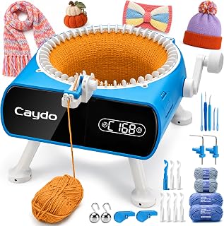 Caydo 48 Needle Knitting Machine M1 Lite, Circular Knitting Loom Machine | Upgraded Magnetic Row Counter, Circular Knitting Machine for Adults, Double-Mode Loom Machine for Hat, Socks, Scarf, Gloves