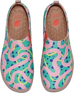 UIN Comfortable Sneakers for Women Fish Travel Walking Shoes Painted Fashion Slip On Shoes