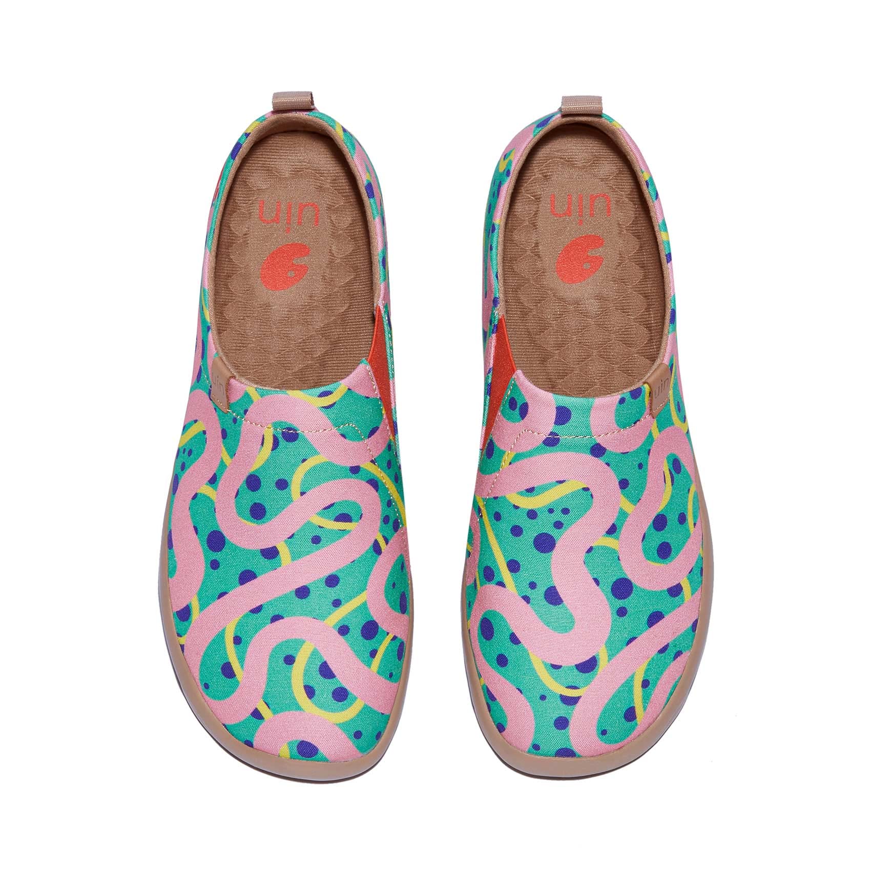 UIN Comfortable Sneakers for Women Fish Travel Walking Shoes Painted Fashion Sli