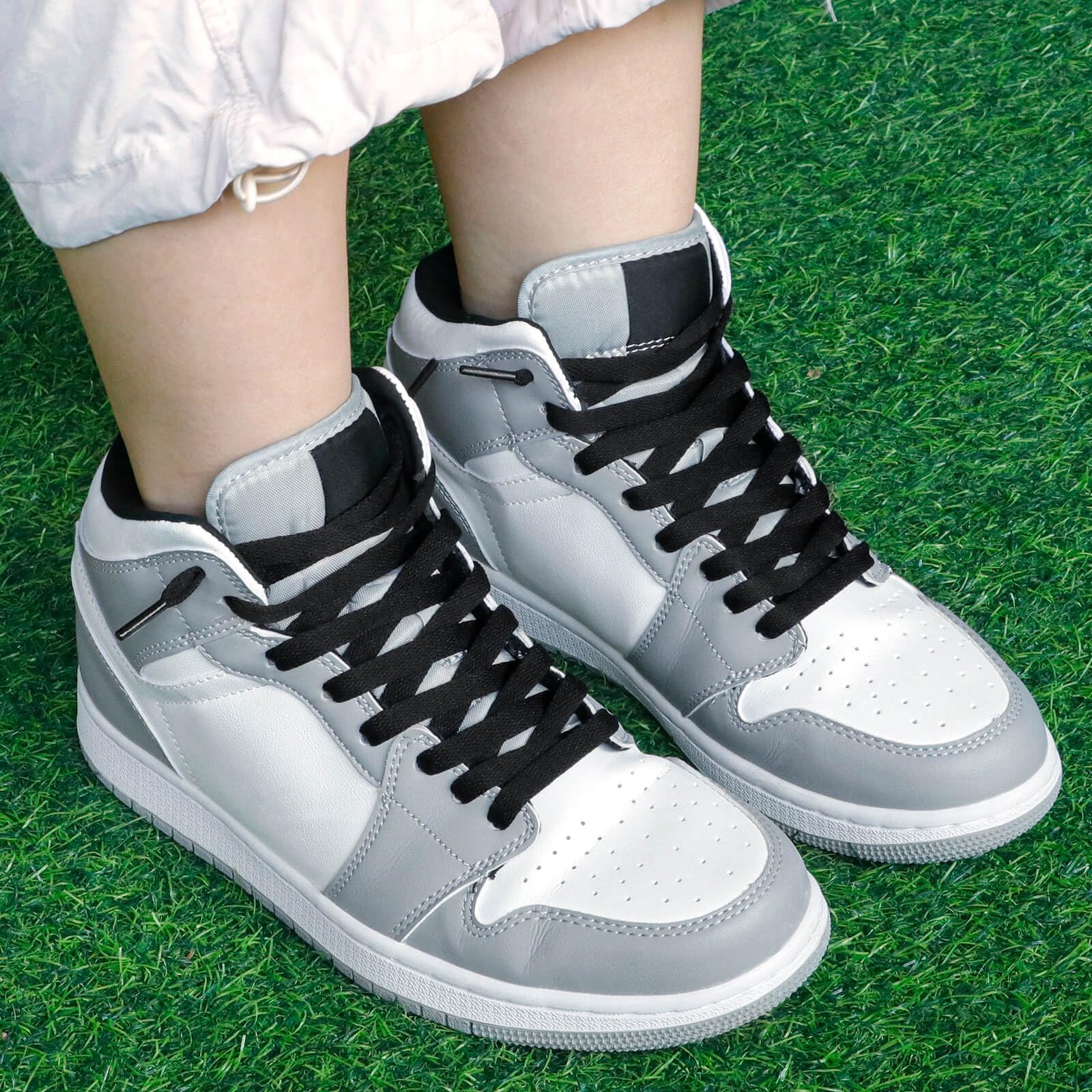 Solid Flat Sneakers Shoe Laces: 5/16 Inches Wide Shoelaces for Running 1 Pair