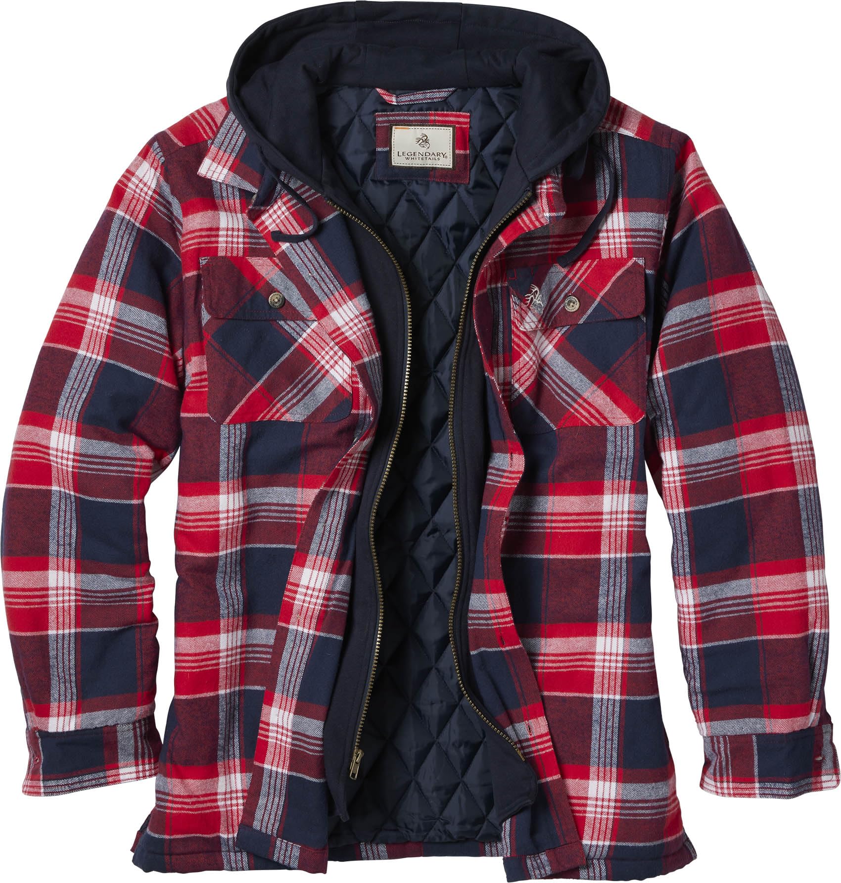 Legendary Whitetails Men's Flannel Shirt Jacket Plaid Hooded Shacket Shirt Jacke