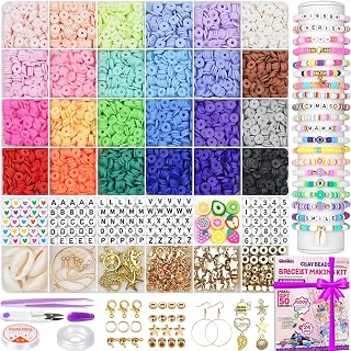 Gionlion 6000 Clay Beads Friendship Bracelet Making Kit, 24 Colors | Preppy Cute Charms Jewelery Making Kit, DIY Craft Gift for Teen Girls, Christmas Birthday Gifts for Girls Ages 6-12