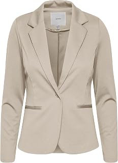 ICHI IHKATE BL Women's Blazer, Short Stretch Jacket, One-Button, with Lapel Collar