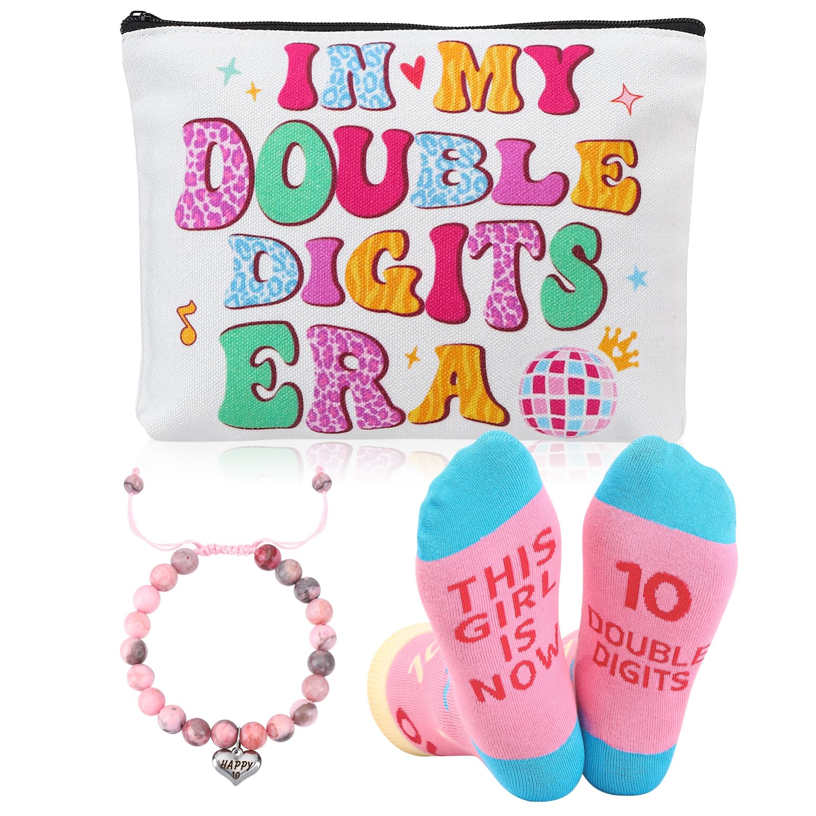 ViEinkaufen Gifts for 10 Year Olds Girls Makeup Bag Stone Bracelet Socks | Cool 