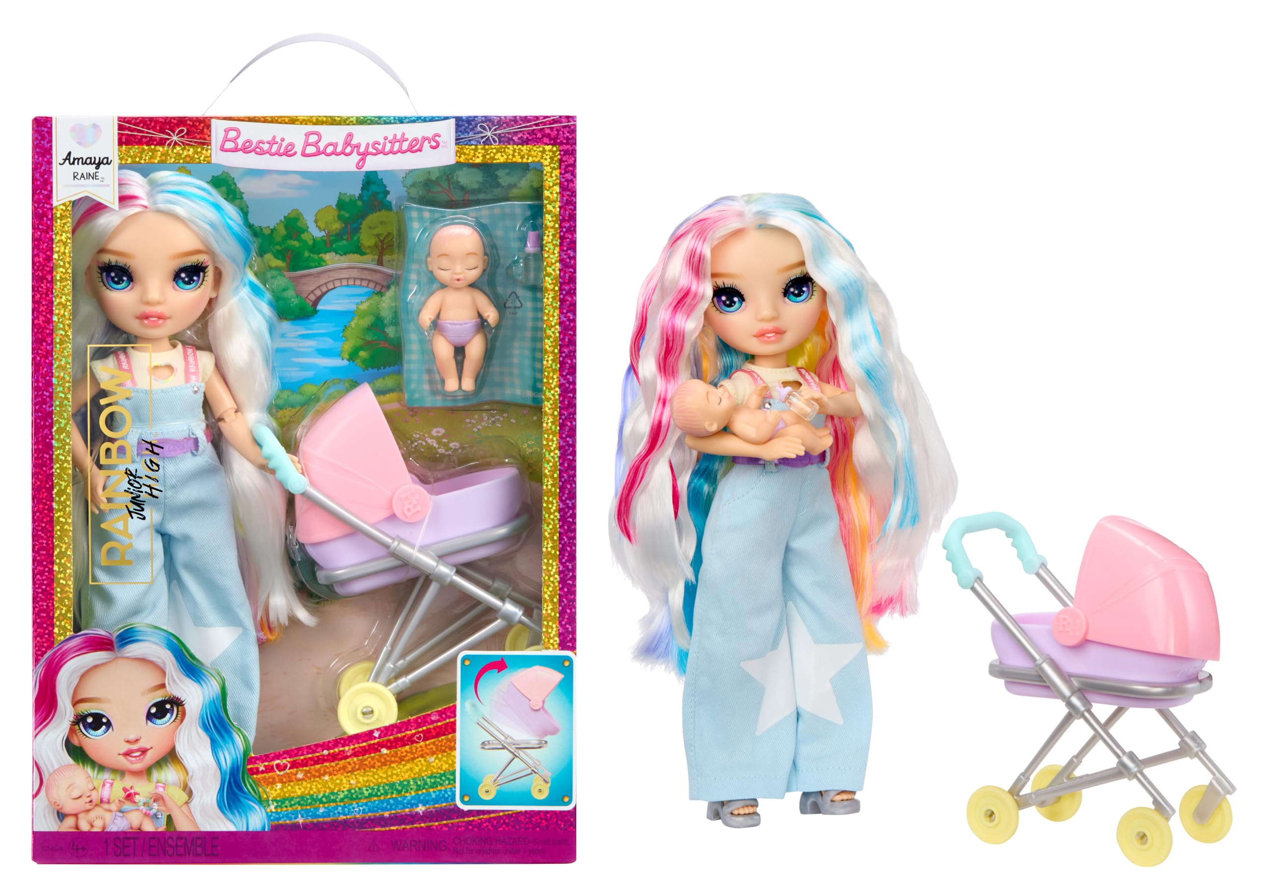 Rainbow High Jr. High Bestie Babysitters – Amaya Raine, 23cm Fashion Doll | Baby