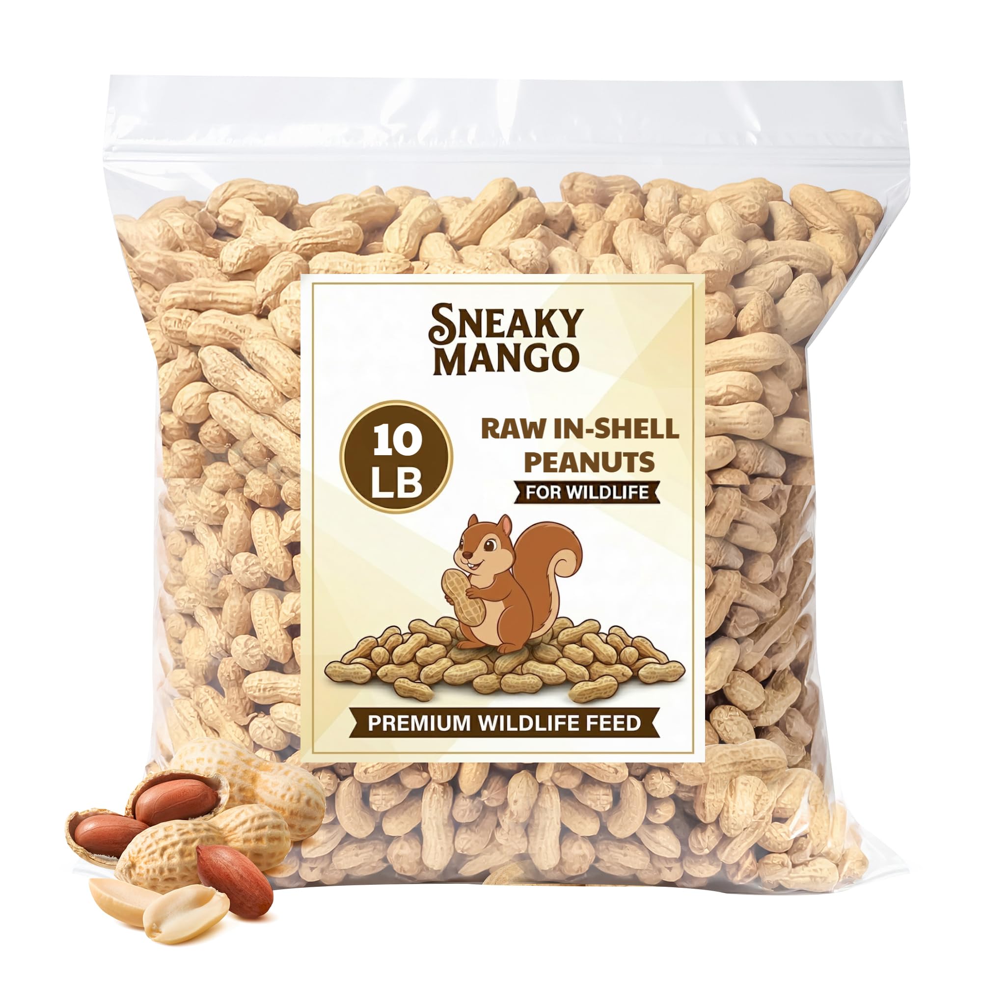 Sneaky Mango - Raw Peanuts in Shell - 10 Pounds – All-Natural Food for Squirrels