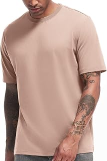 VEIISAR Herren Schwergewicht T-Shirt, Langarmshirt gebürstet - vorgewaschen
