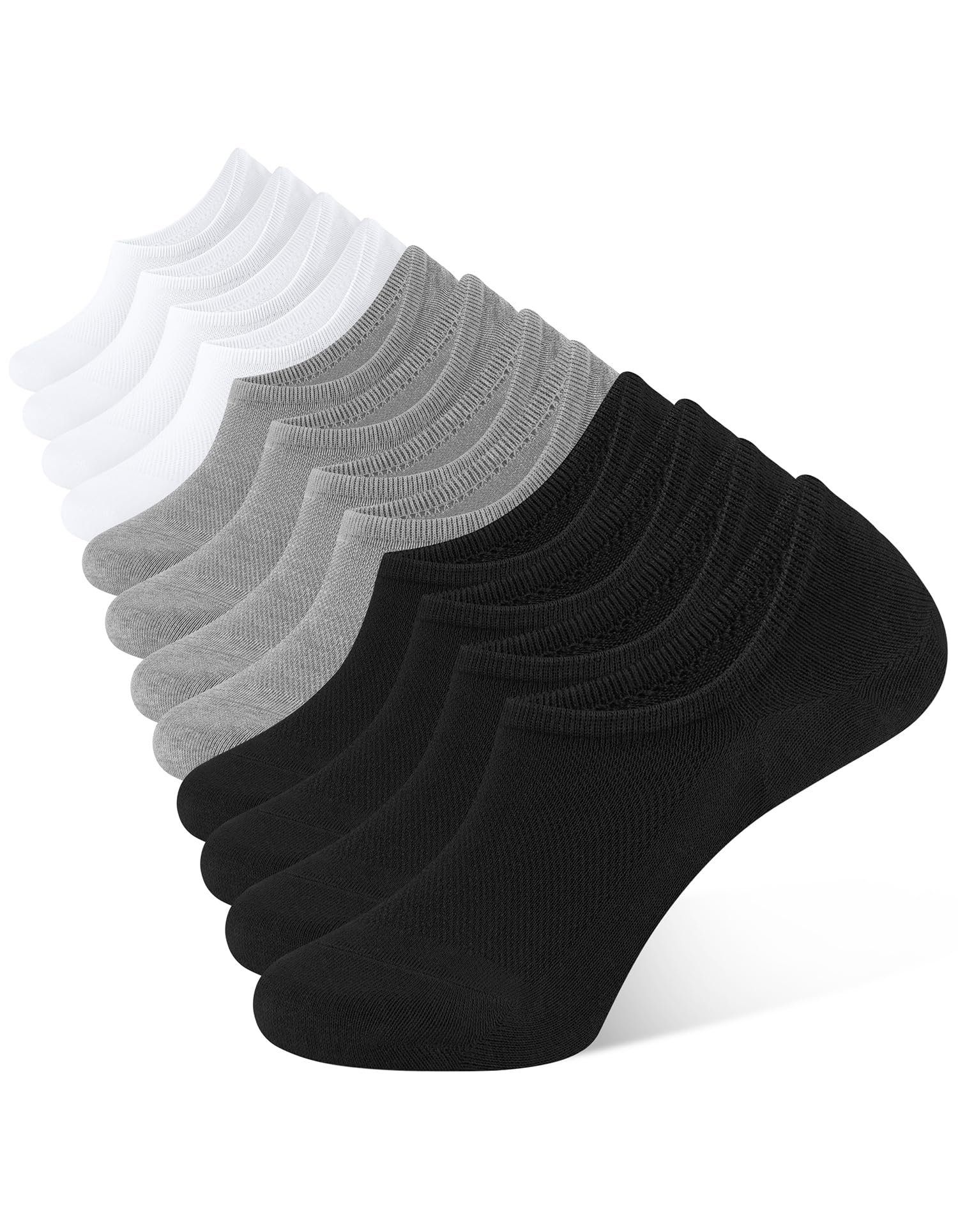 CLOSEMATE 6 Pairs of Men's Cotton Breathable Short Invisible Socks Summer Non-Sl