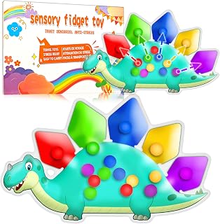 UIIOPJIOM Dinosaur Color Sorting Sensory Toy Travel Toys Airplane Squishy Squeeze Toy Roadtrip Essenstial Boys Gift Fine Motor Autism Quiet Calm Fidget Montessori Preschool Activities Kid