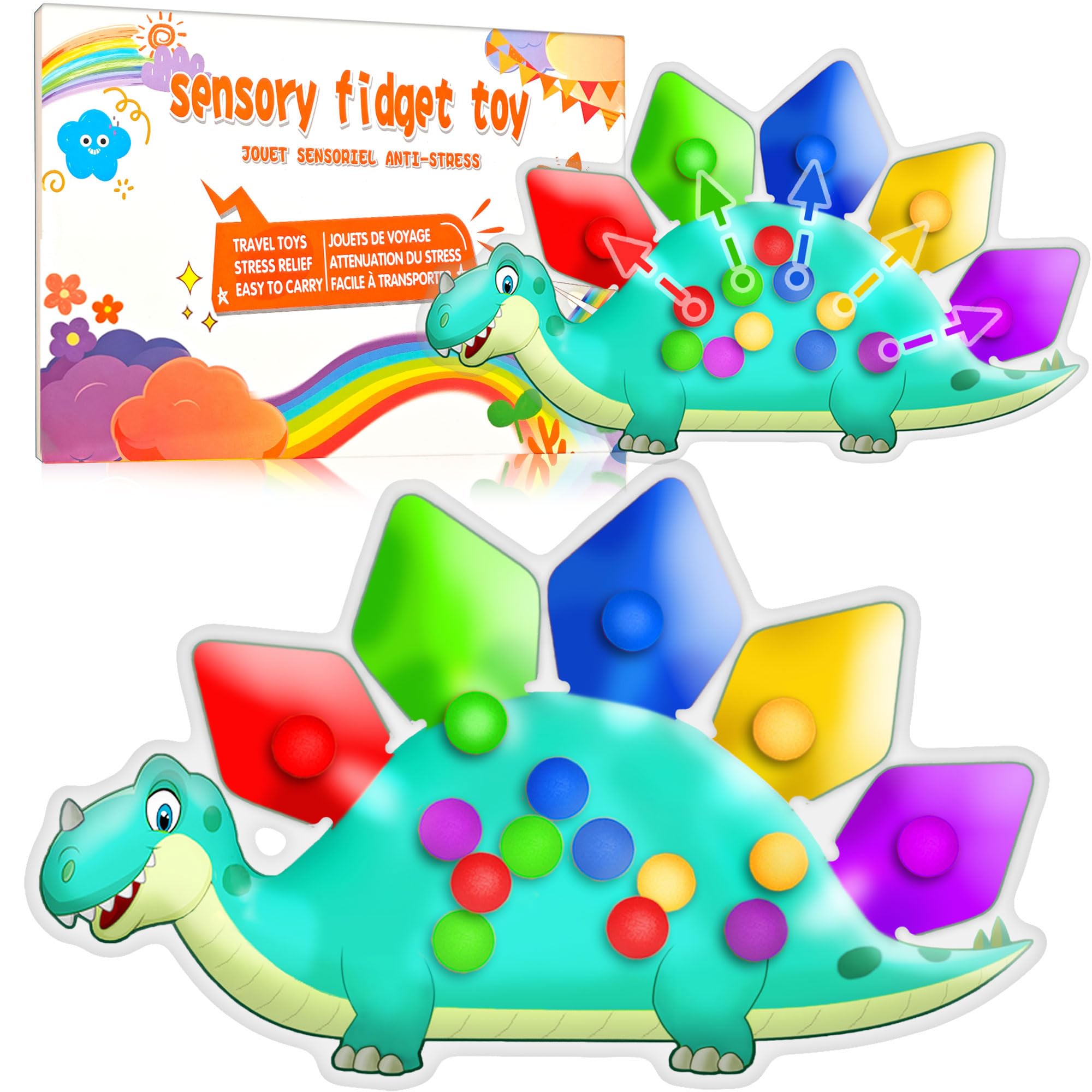 UIIOPJIOM Dinosaur Color Sorting Sensory Toy Travel Toys Airplane Squishy Squeez