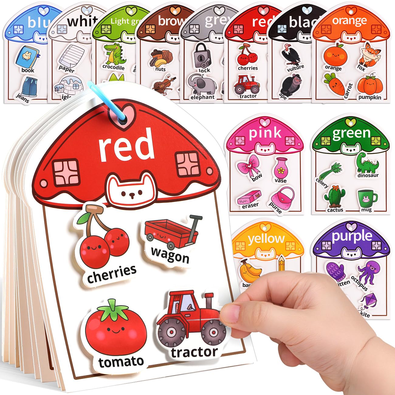 MUONE Montessori Busy Book Color Sorting Toys for Toddlers 2-4 Years | Education