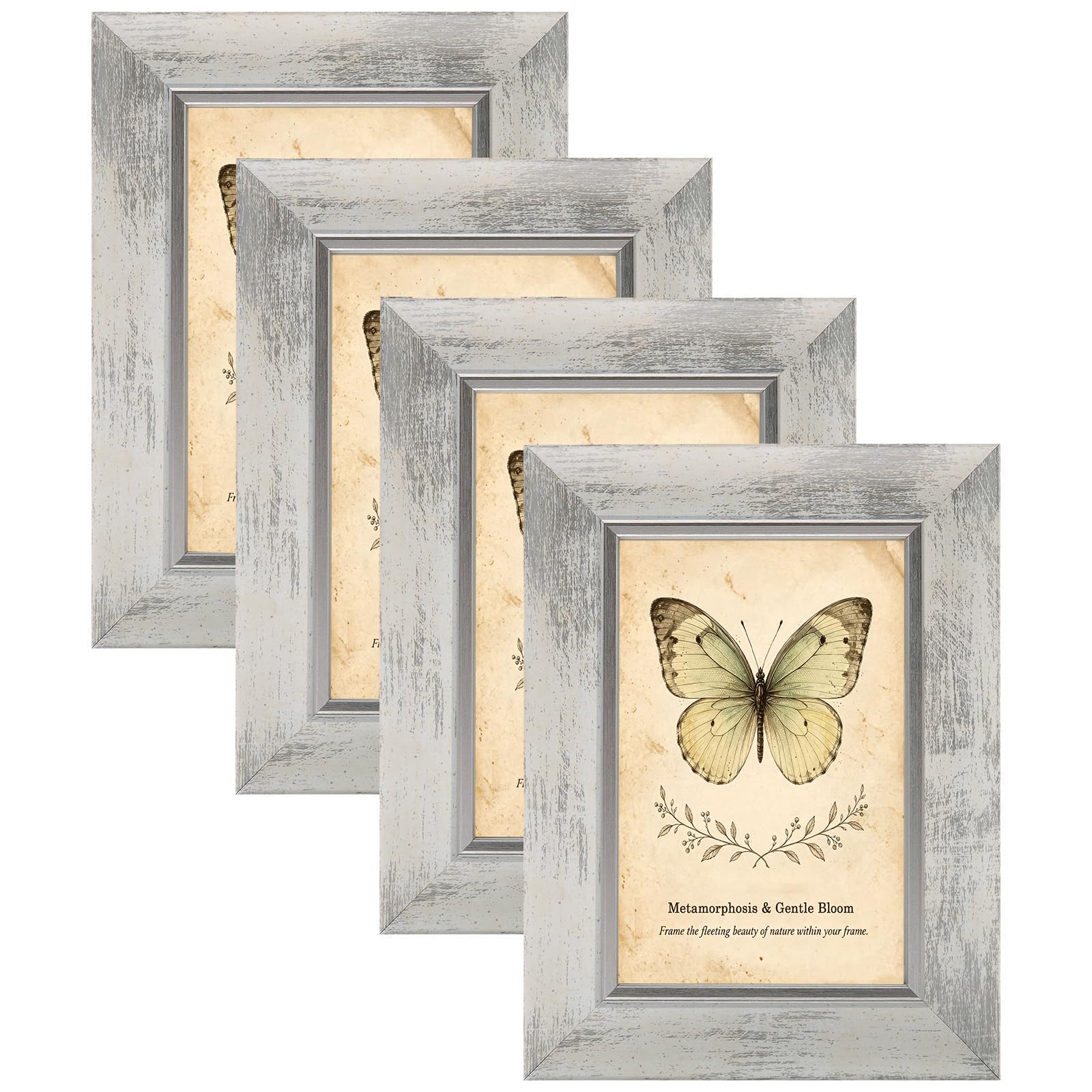 XUANLUO 4 Pack 6x4 Picture Frames,15 x 10cm Rustic Frame,White