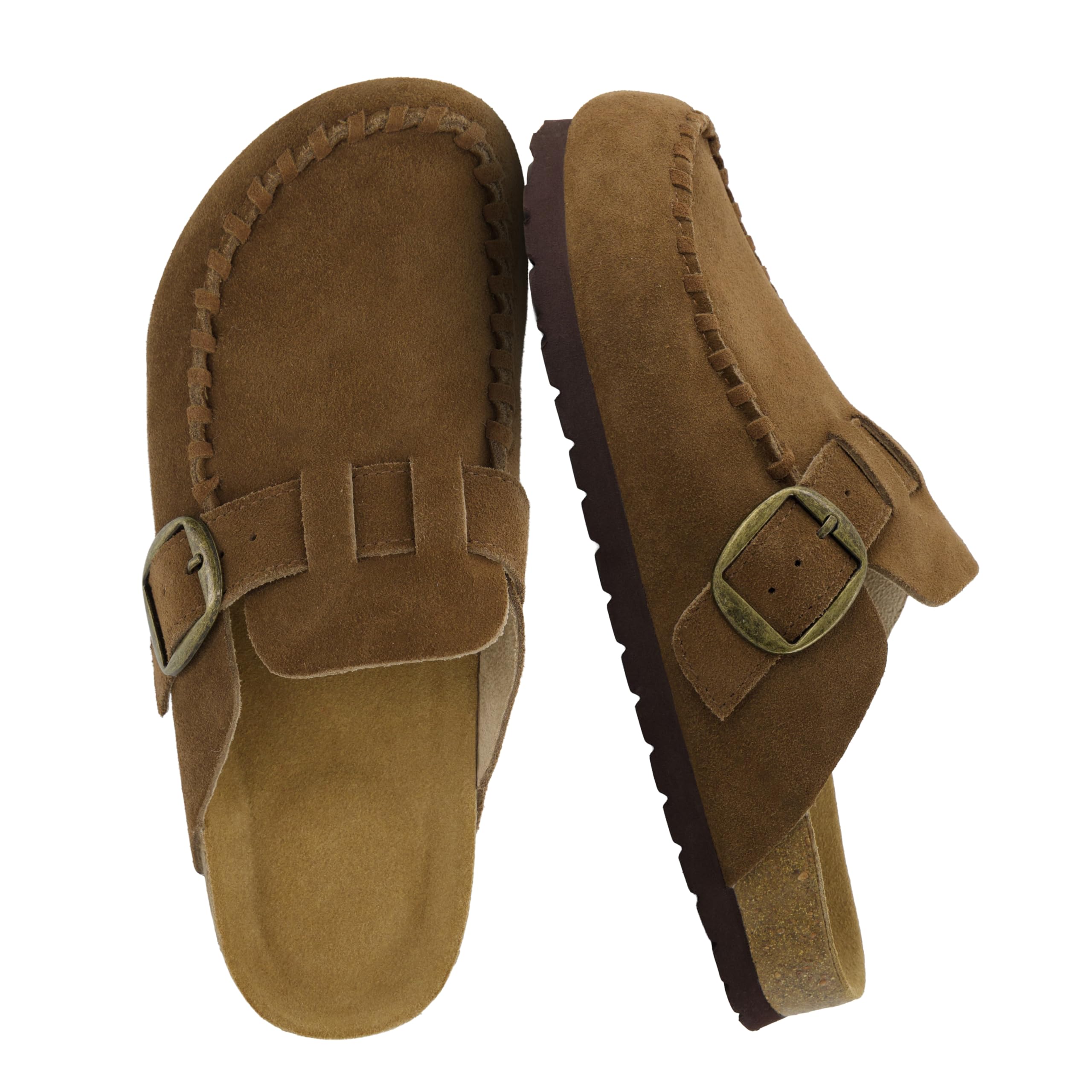 CUSHIONAIRE Canoe Women's Genuine Suede Clogs Moccasin Toe Design Slip On Casual