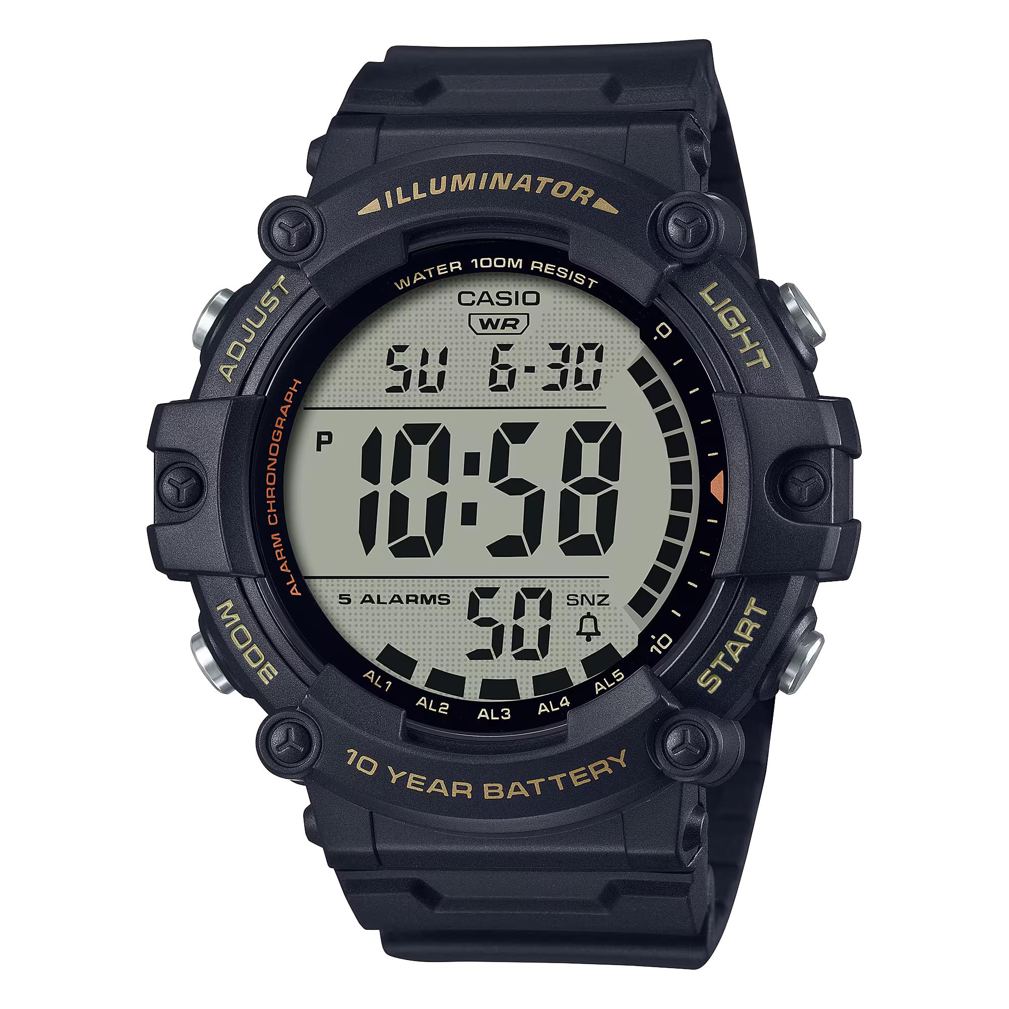 Casio Illuminator AE1500WH Series | 10-Year Battery | LED Backlight | 5-Alarms |