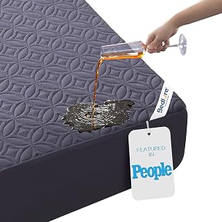 BEDLORE Waterproof Mattress Protector, Queen Size Mattress Pad with Deep Pocket 6"-18" Depth, Soft Dirt-Proof Double Bed Mattress Cover for Bedroom, College Dorm, Hotel (Navy Blue)