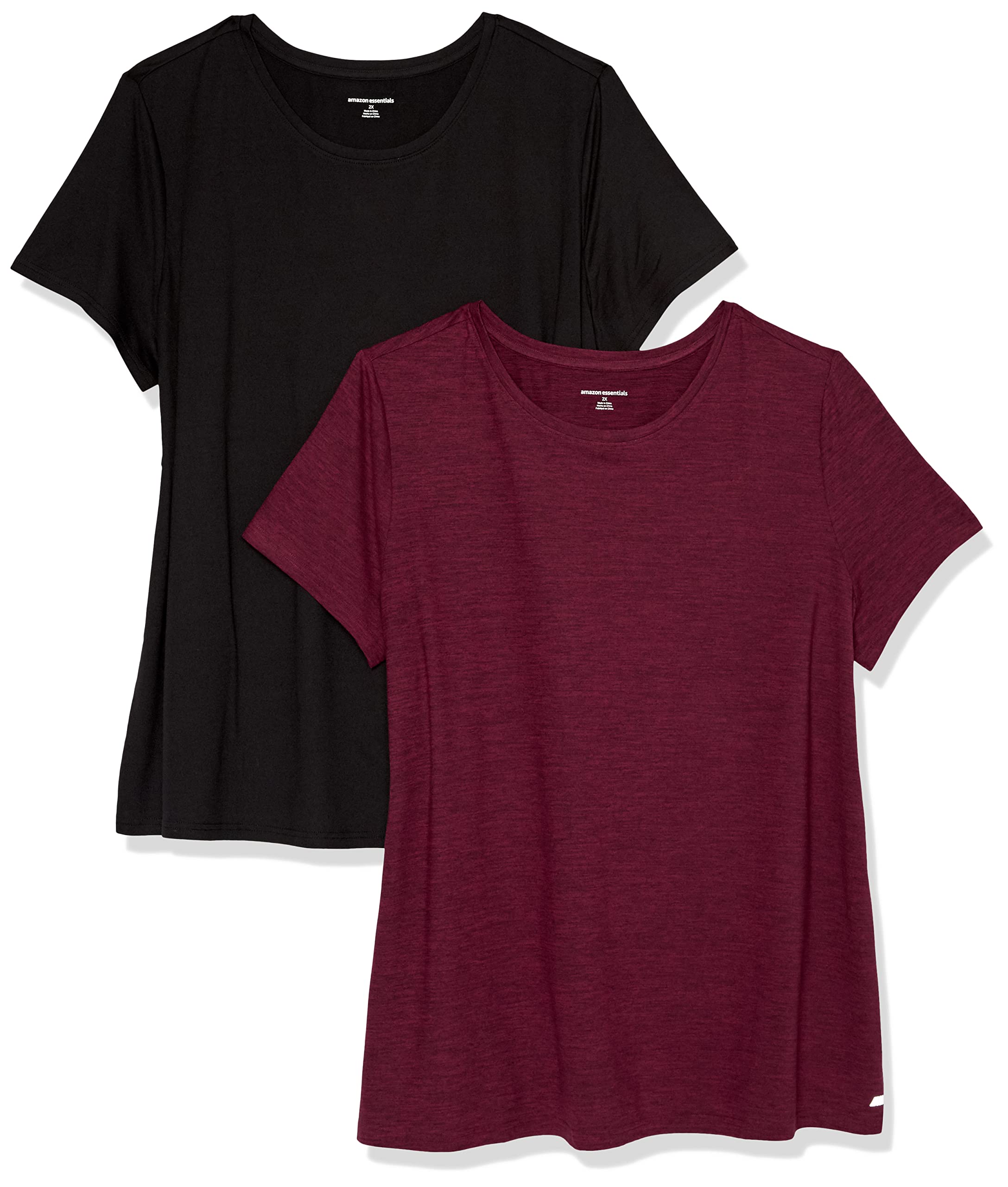 Amazon Essentials Women's Tech Stretch Short-Sleeved Sports Shirt for Fitness an