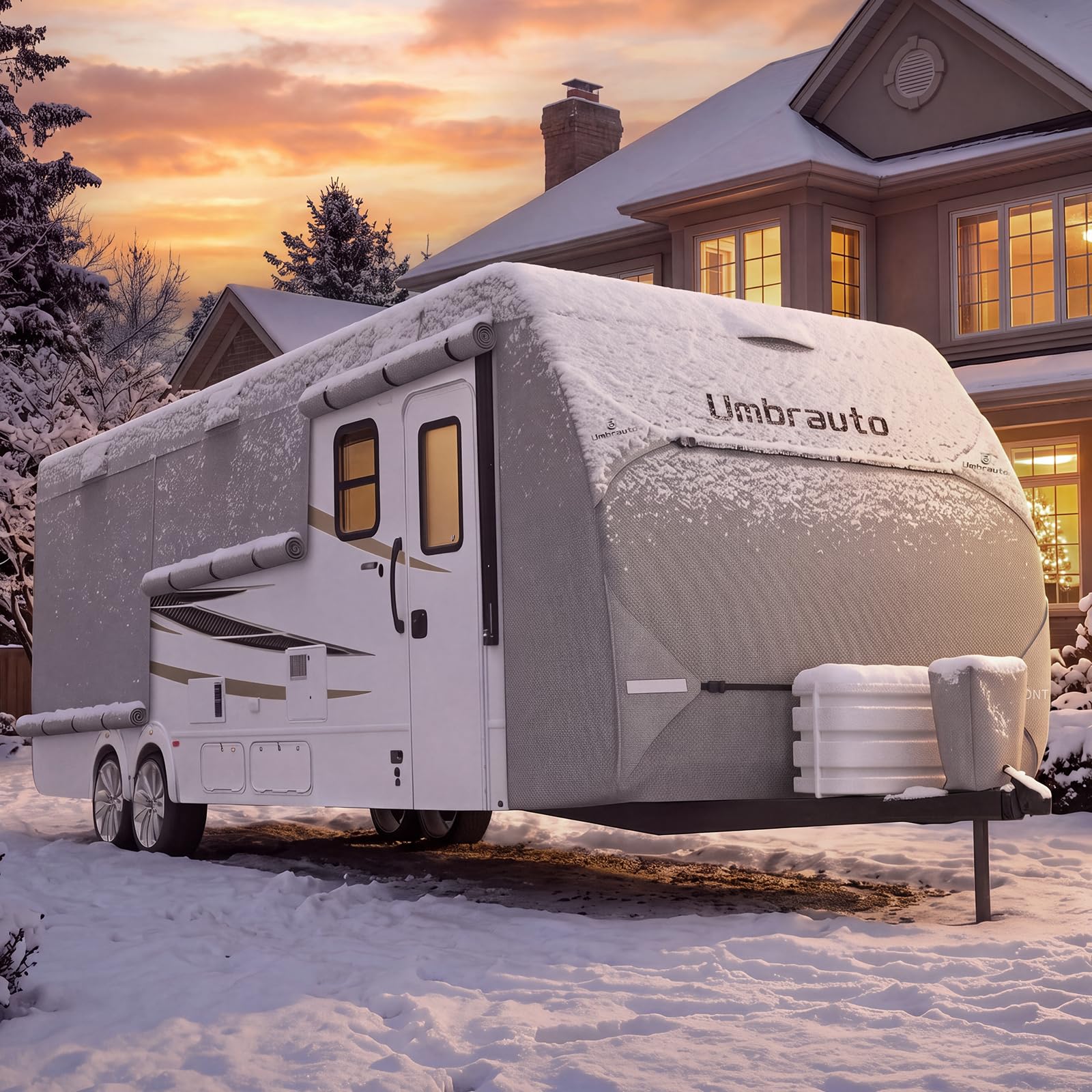 Umbrauto RV Cover 27-30ft: Lightweight Travel Trailer Cover, Waterproof Camper C