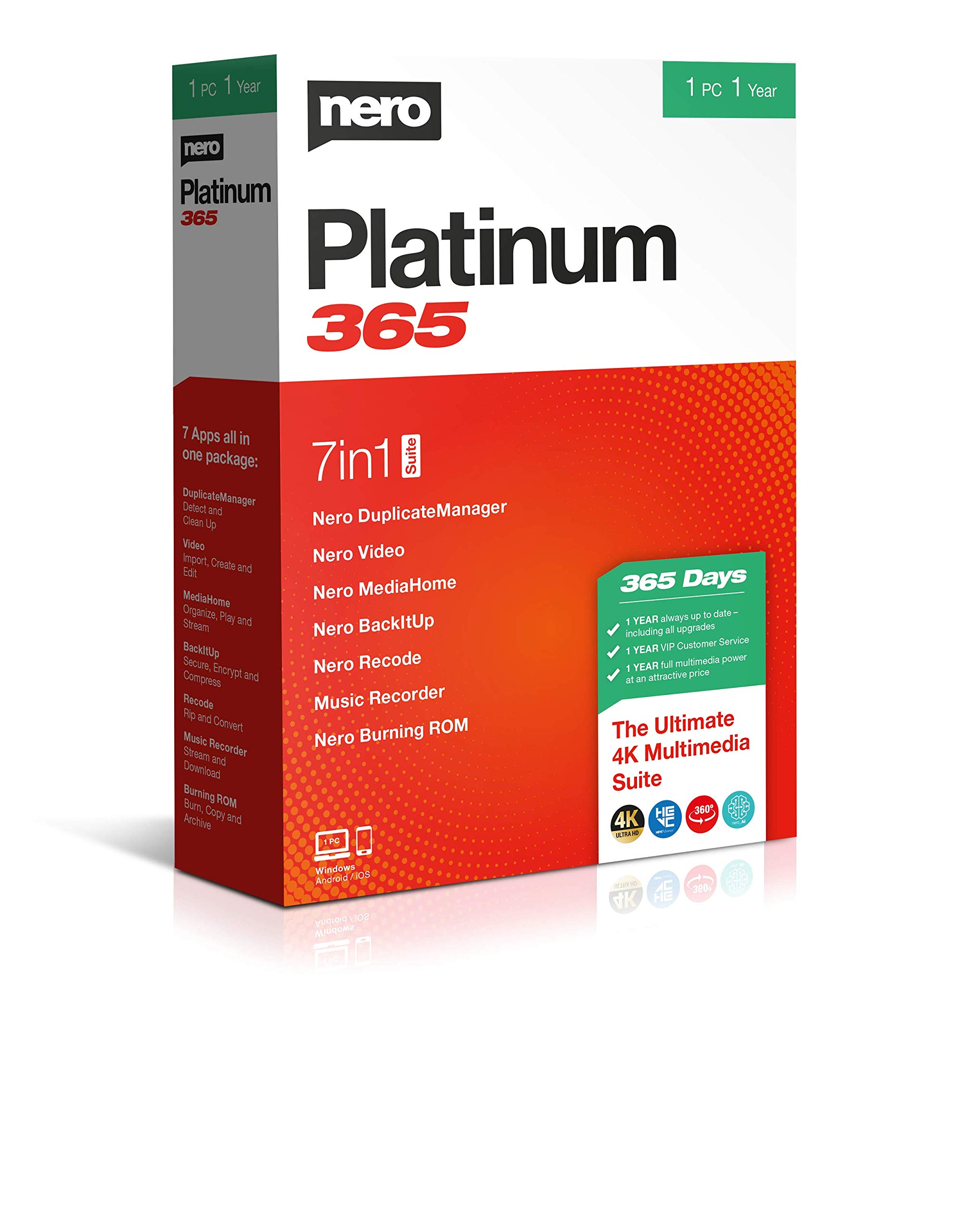 Nero Platinum 365 | All-in-One Multimedia Suite | Video Editing, Photos, Music, 
