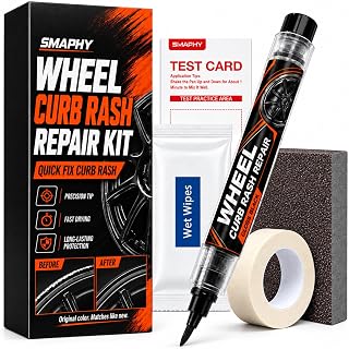 SMAPHY Wheel Scratch Repair Kit, High Gloss Black Rim Paint Pen - Curb Rash | DIY Rim Repair Kit for Car Alloy Wheel, Touch Up Wheel Scratches, Chips, Scuffs, Road Rash, Universal Color (Gloss Black)