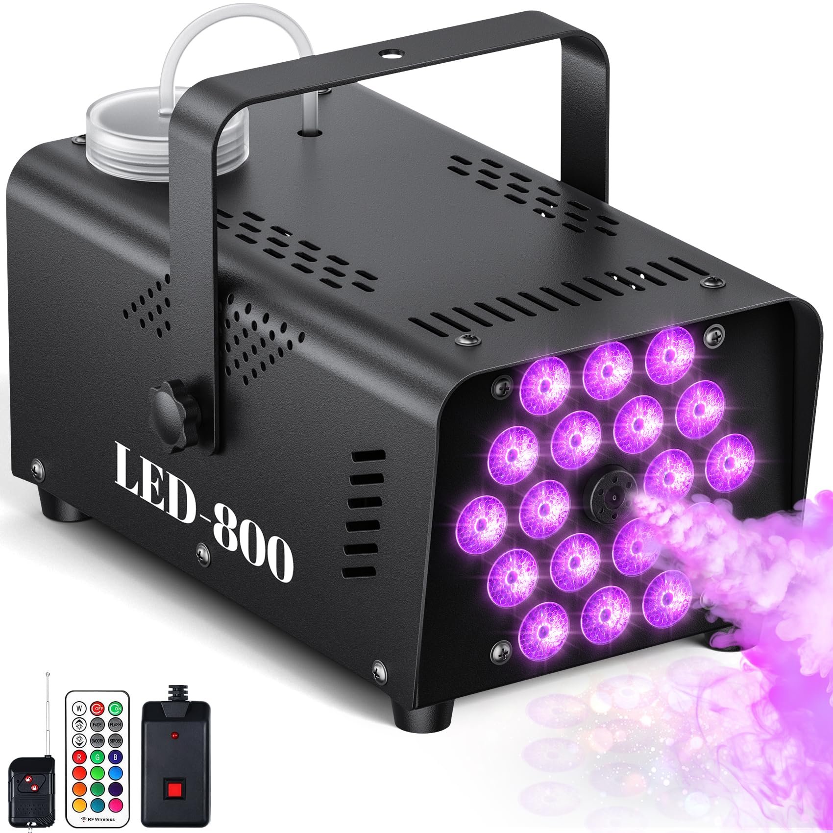 Dviuoa 800W Fog Machine with Lights, 3500CFM Smoke Machine for Halloween | 13-Co