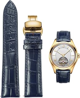 BINLUN Leather Strap Genuine Embossed Crocodile Leather Watch Bracelet Men Women Folding Buckle Quick Release Handmade 18mm 19mm 20mm 21mm 22mm 24mm