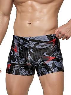Arcweg Men's Swim Trunks with Removable Pad and Drawstring Shorts Elastic Low Waist Swim Shorts Boxershorts