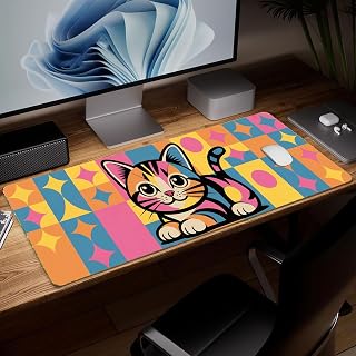 Bohemia Leather Desk Pad, Colorful Art Mouse Pad, Large Computer Keyboard, Gaming Mouse Pad, Protection and Desk Cover, Decorative Mat