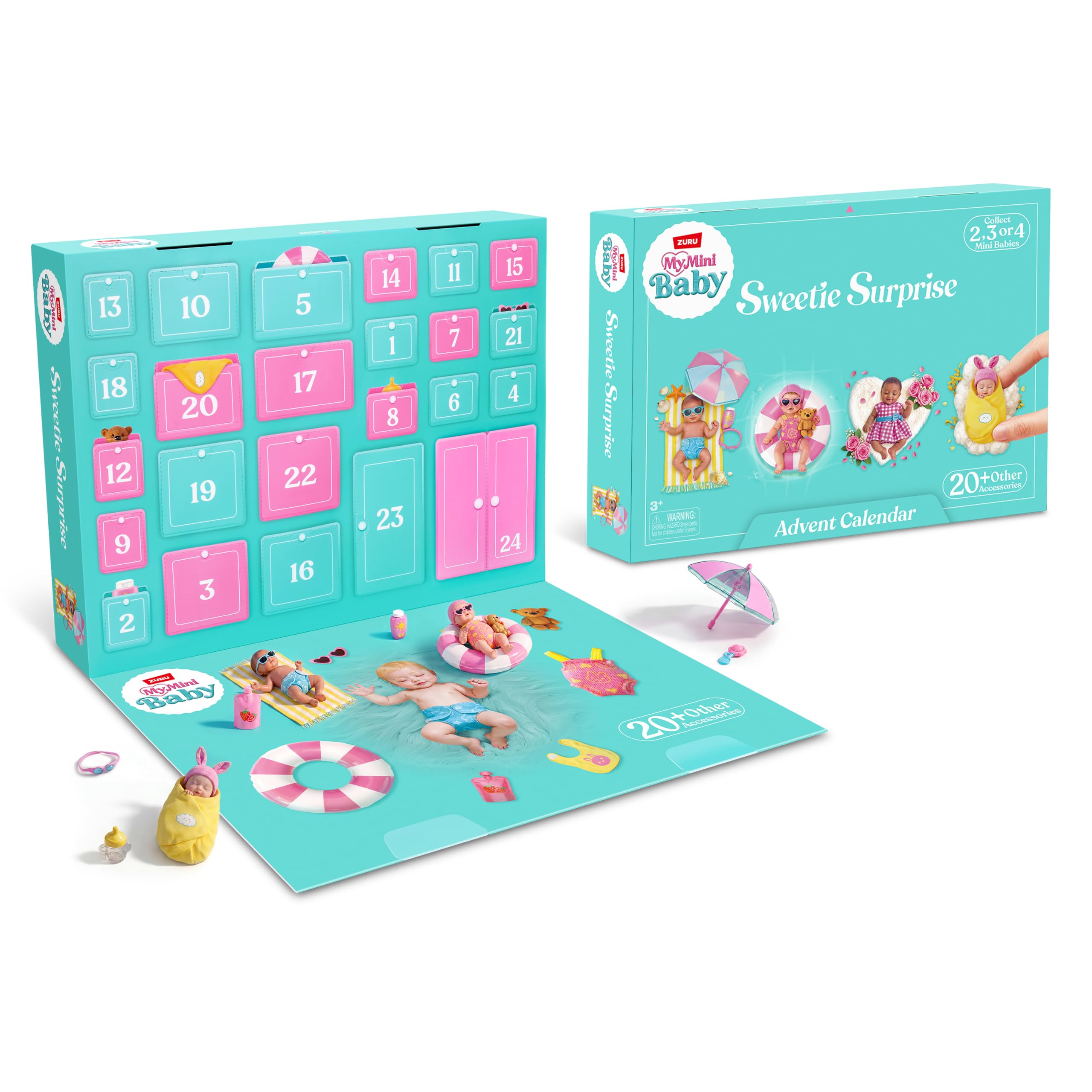 My Mini Advent Series 1 By ZURU | 24 Daily Reveal Windows, 2 Baby Dolls, Outfits