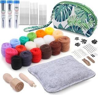 IMZAY Needle Felting Kit, 18 Colors Wool Roving Felting Kits for Beginners | Wool Roving Kit for Beginners Wool for Needle Felting Wool Roving Yarn Needle Felting Supplies for Home Decoration 3g/Pack